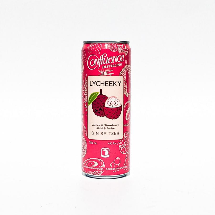 lycheeky gin seltzer  by Confluence Distilling